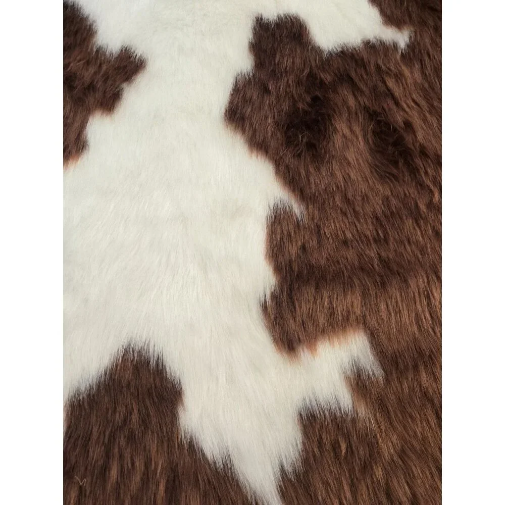 New Brown & White Medium Cowhide Rug Area Rug Cow Print Rug Room Decor 48